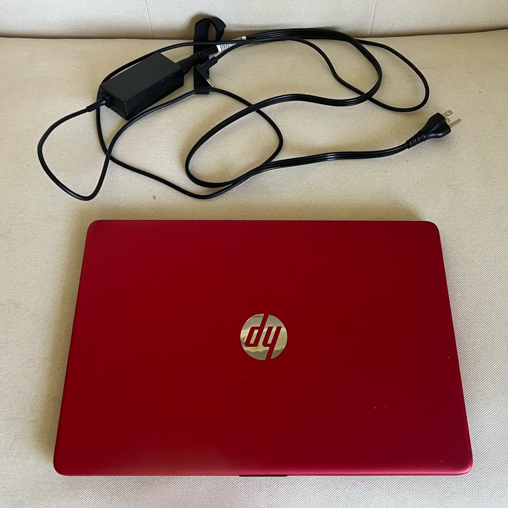 HP Computer, Red And Silver, fairly new and barley used